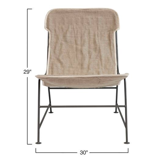 Hello Honey® Reclined Linen Sling Chair with Metal Frame